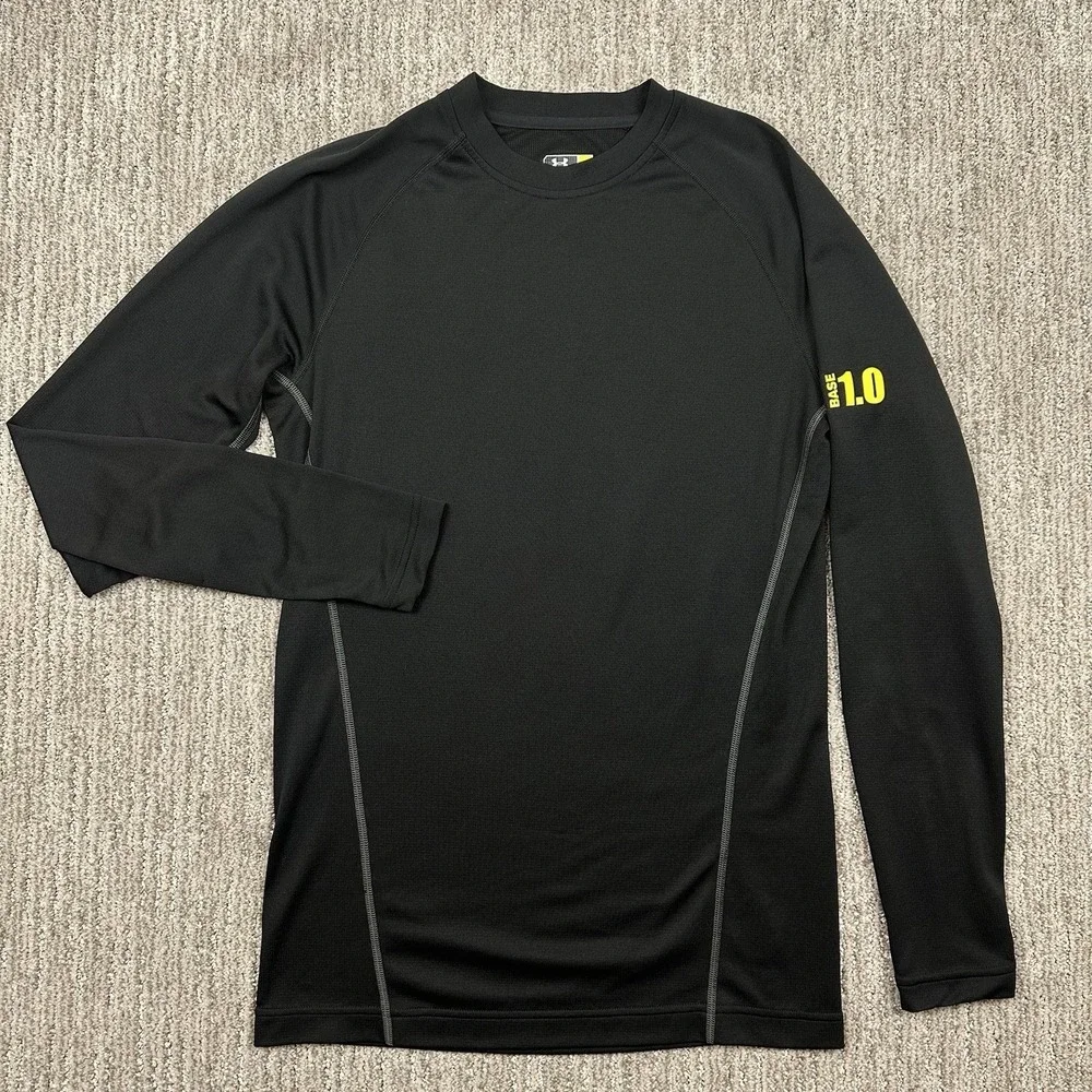 Under Armour Base‎ 1.0 Thermal Shirt Mens Med Black Fitted Long Sleeve Baselayer